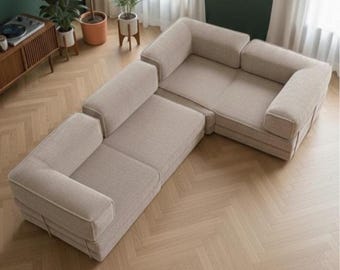 L-Shaped Modular Sofa | Modern Sectional Couch | Pet-Friendly Fabric | Stylish Living Room Seating