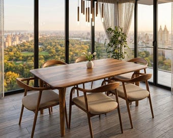 Solid Walnut Dining Table | Handmade Wood Table | Modern Farmhouse Furniture | Custom Size Dining Room TableValentine’s Day Home Decor Gif