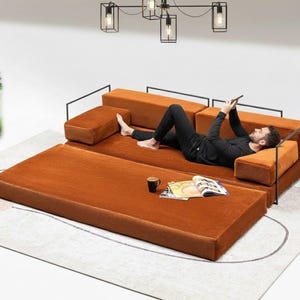 Vardagsrumssoffor, Modulsoffor, Soffa i manchestertyg, Golvsoffa, Tvättbara överdrag, Vardagsrumssoffa, Gamingsoffa, Golvkudde bild 10