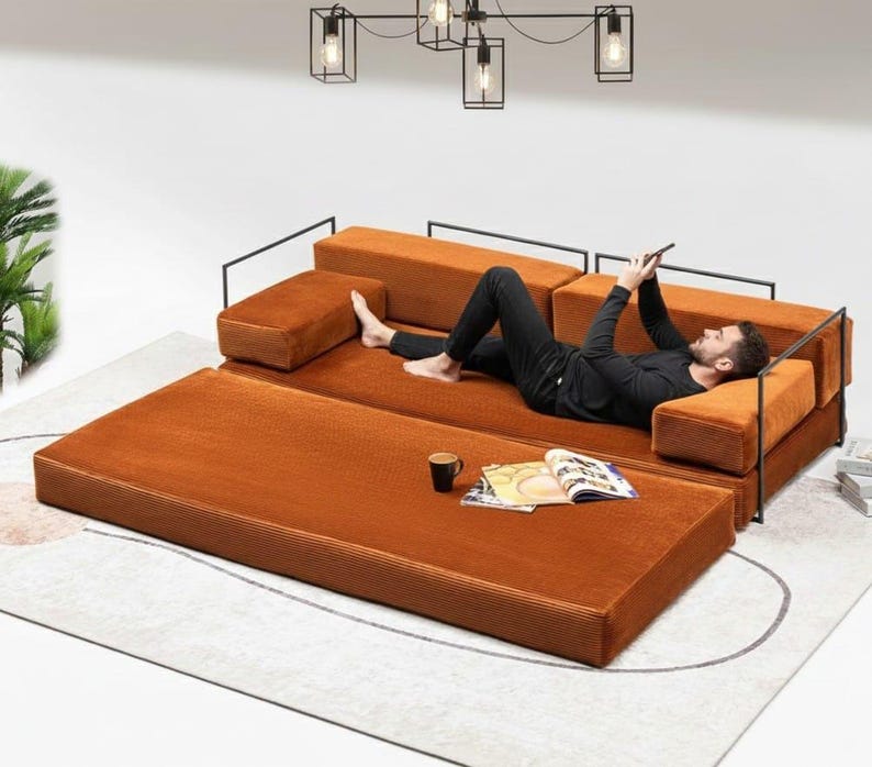 Vardagsrumssoffor, Modulsoffor, Soffa i manchestertyg, Golvsoffa, Tvättbara överdrag, Vardagsrumssoffa, Gamingsoffa, Golvkudde bild 10