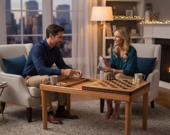 Convertible Game Coffee Table, Chess - Backgammon, Dining Desk, Laptop - Study Table, Multi-Functional Modern Furniture