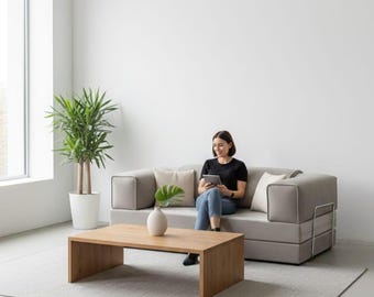 Modern Modular Living Room Sofa, Soft Corduroy Floor Couch, Washable Covers, Gaming Lounge Seat, Comfortable Floor Seating