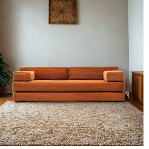 Vardagsrumssoffor, Modulsoffor, Soffa i manchestertyg, Golvsoffa, Tvättbara överdrag, Vardagsrumssoffa, Gamingsoffa, Golvkudde Orange