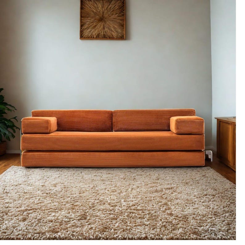 Vardagsrumssoffor, Modulsoffor, Soffa i manchestertyg, Golvsoffa, Tvättbara överdrag, Vardagsrumssoffa, Gamingsoffa, Golvkudde Orange