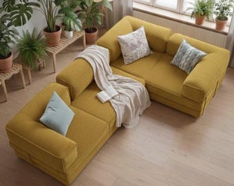 Modern Modular Corner Sofa L-Shape | Sectional Couch with Pet-Friendly Fabric | Living Room Furniture