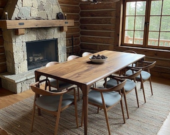 Solid Walnut Dining Table | Handmade Wood Table | Modern Farmhouse Furniture | Custom Size Dining Room TableValentine’s Day Home Decor Gif