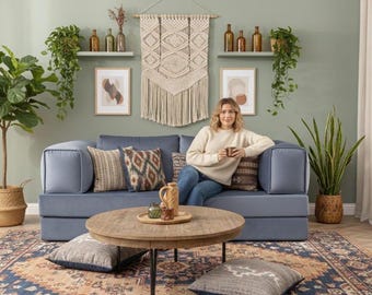 Modular Sofas, Livingroom Sofas, Corduroy Fabric Couch, Floor Sofa, Washable Covers, Livingroom couch, Gaming Couch, Floor Seat Pillow