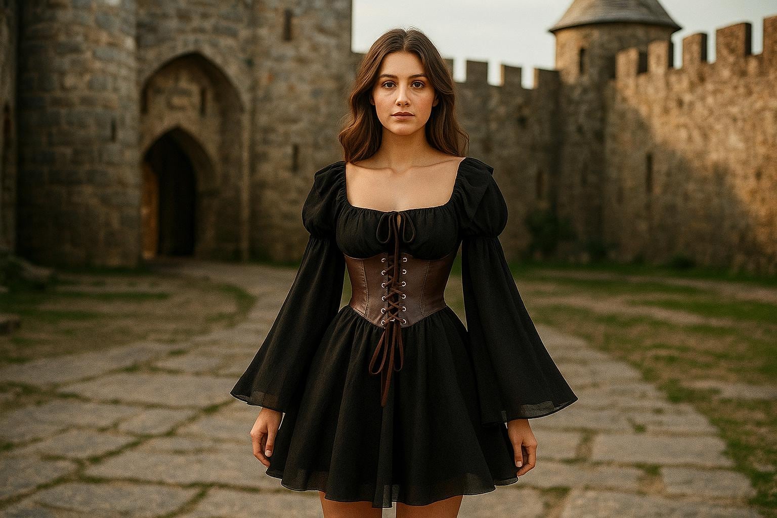 short renaissance dress Green Short Sleeve Renaissance Dress