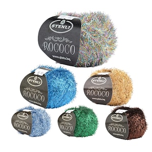 Metallic Eyelash yarn, Shimmering Lurex Eyelash Threads, for Elegant and Festive Accesories and Creations, 0.6 oz/25 gr, 150 yds/135m