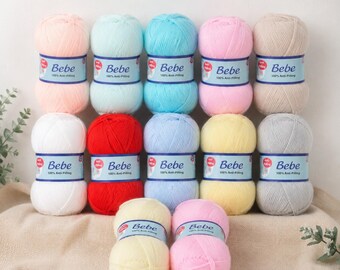Acrylic Baby Yarn 273 Yards – Soft Hypoallergenic Anti-Pilling Yarn for Blankets, Knitting, Crochet, Baby Clothes & Accessories