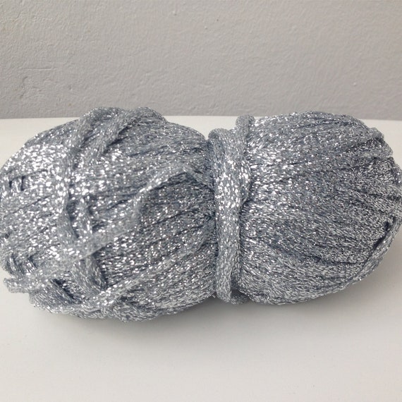Silver Metallic Yarn Silver Yarn Metallic Yarn Glitter Etsy