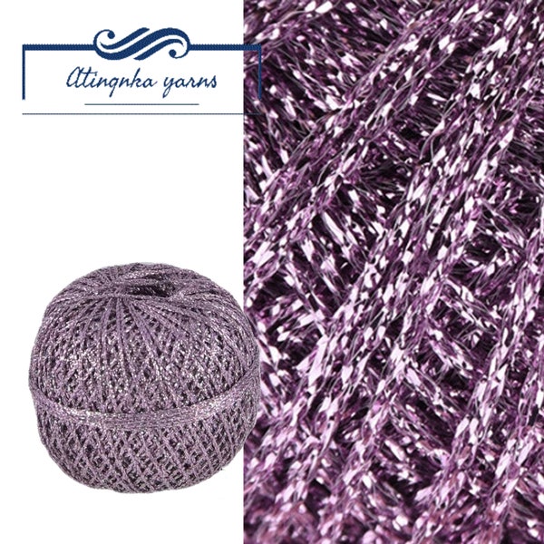 Fil lurex métallisé lilas, fil de lame de brocart brillant Shinning violet, accessoires faisant boule de fil mousseux