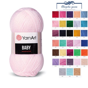 Yarnart Baby Yarn for Knitting, Baby Yarn, Sport Weight Yarn, Acrylic, Soft  Yarn, Baby Weight, Size 2, Fine Weight, Knitwear 