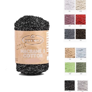 3 mm Macrame Cotton Lurex thight cord, Different colors acessories bags home decor Yarn, 200 gr/7 oz.