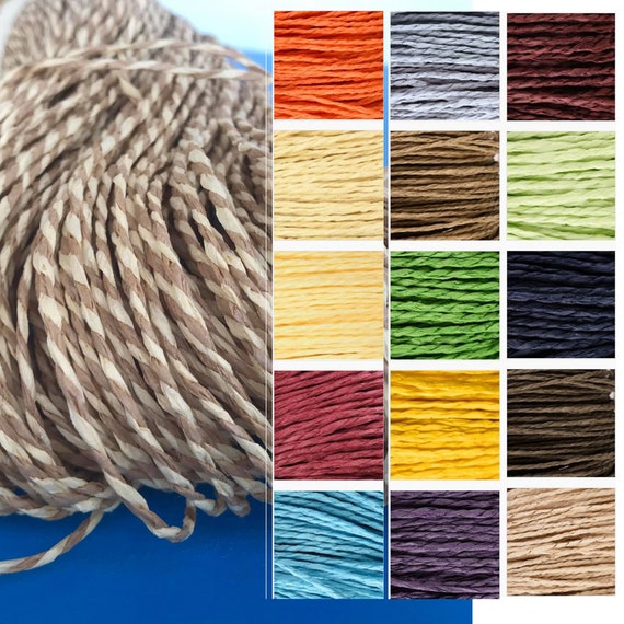 Raffia yarn sand color for crocheting hats and bags eco friendly yarn