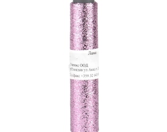Pink Lilac Lame Brocade Metallic Thread – Fine Glitter Sparkling Lurex Yarn, 547 yards Ultra-Fine