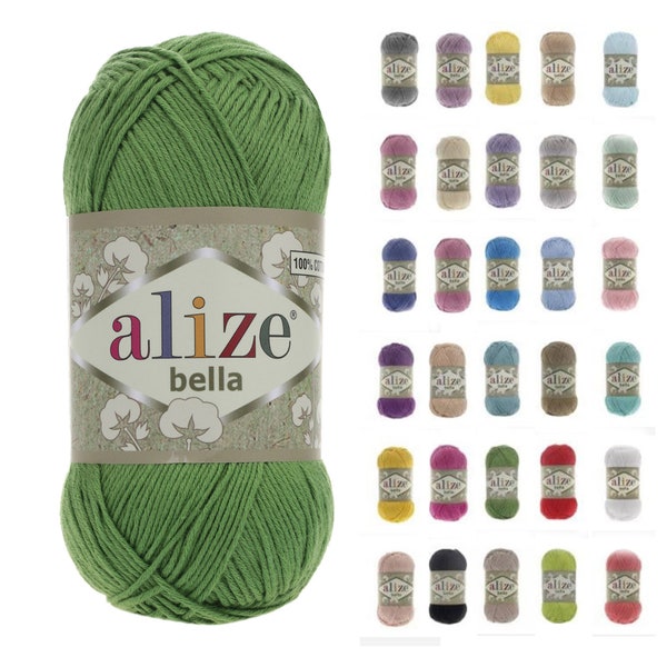 Fil ALIZE BELLA, fil de coton naturel 4 fils, 100% coton pur sans merceris pelote de laine pour bébé, différentes couleurs