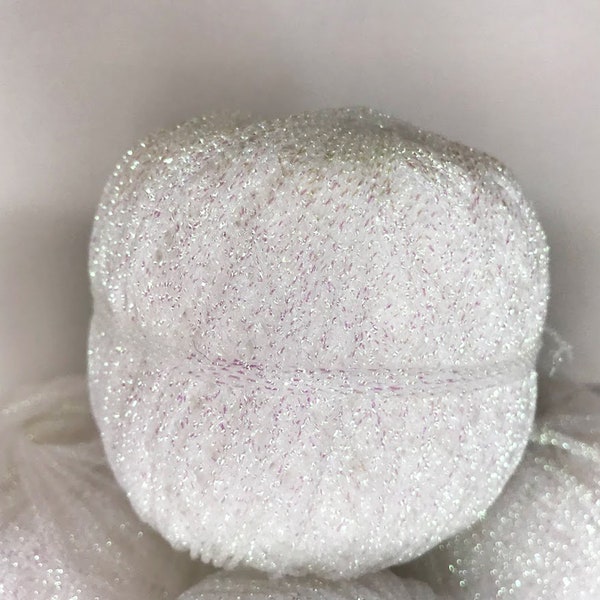 White Metallic Yarn, Sparky Glitter Yarn, Knitting Crochet Lurex Thread Ball