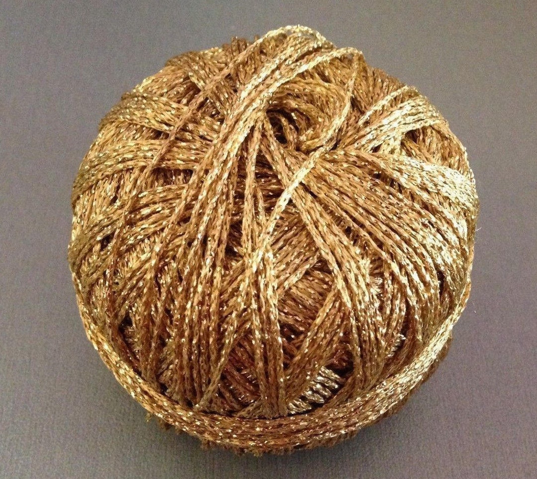 Gold Metallic Yarn, Glitter Golden Lurex Sparkle Knitting
