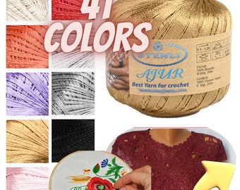 Viscose Silk Rayon Crochet Knitting Thread, Soft Summer String Art Accessories Yarn Hank, Crafts Embroidery Thin Thread