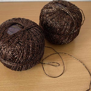 Chocolade Donkerbruin Metallic Brokaat Garen, Lame Lurex Glitterdraad voor Tassen, Riemen, Speelgoed, Breien en Haken (350 meter)