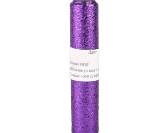 Purple Lame Brocade Metallic Thread, Fine Glitter Sparkling Lurex Yarn Spool, 500 m