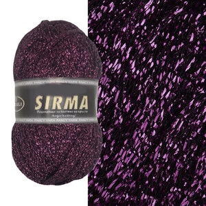 Berry Wine Nastro metallizzato Filato Glitter Sparkling Lurex Accessori per maglieria Crochet Matassa, 4 mm di larghezza / 50 gr/ 120 m