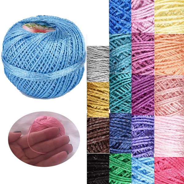 Viscose Silky Satin Yarn, Summer Knitting Crochet Sparkle Yarn Ball