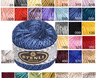 Silk Viscose Satin Knitting Crocheting Yarn, Blue Green Yellow Red Silk Summer Yarn Ball