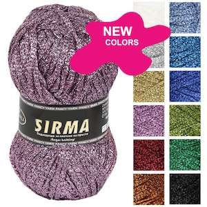 Filato metallico broccato lurex, nastro scintillante glitterato uncinetto filato, accessori filato matassa