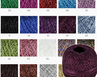 Brocade Metallic Glitter Sparkle Glitz Yarn, Knitting Crocheting Accessories Yarn Ball