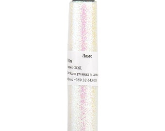 Opalescent White Lame Metallic Thread, Glitter Sparkling White Lurex Yarn, 500 m