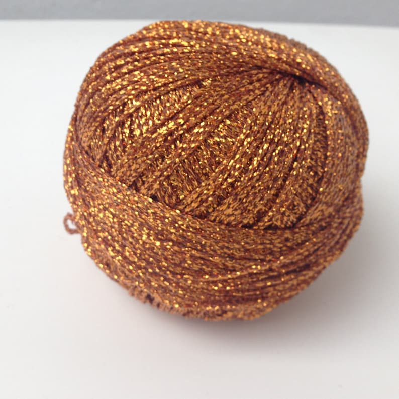 Copper Gold Metallic Yarn Bronze Glitter Lurex Sparkle Etsy