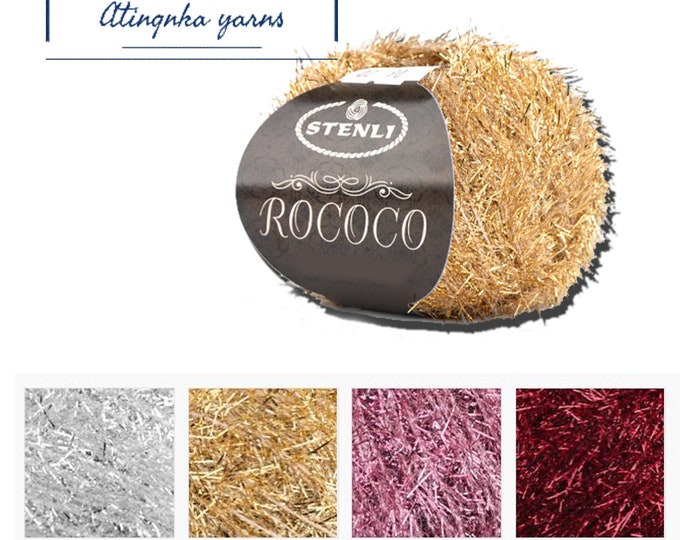 Gold Metallic Ribbon Yarn, Golden Glitter Lurex Lame Brocade Thread ...