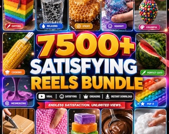 7500+ Satisfying Videos Pack, ASMR videos, Trending Videos, Background videos, TikTok Instagram Reels Shorts, Slime Sponge Hydraulic Press
