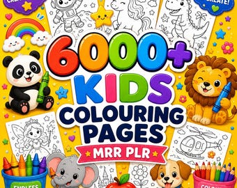 6000+ Coloring Pages Mega Bundle PLR Kids & Adults