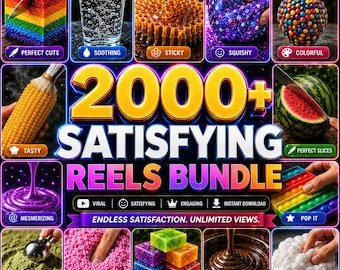2000+ Satisfying Videos Pack, ASMR videos, Trending Videos, Background videos, TikTok Instagram Reels Shorts, Slime Sponge Hydraulic Press