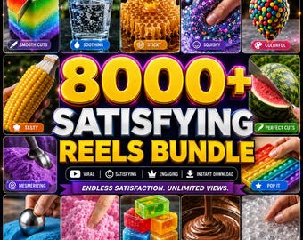 Paquete de más de 8000 videos satisfactorios, videos ASMR, videos de tendencia, videos de fondo, videos cortos de TikTok Instagram Reels, prensa hidráulica de esponja de slime
