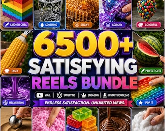 6500+ Satisfying Videos Pack, ASMR videos, Trending Videos, Background videos, TikTok Instagram Reels Shorts, Slime Sponge Hydraulic Press