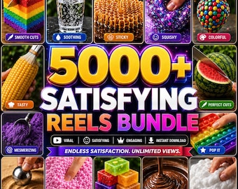 5000+ Satisfying Videos Pack, ASMR videos, Trending Videos, Background videos, TikTok Instagram Reels Shorts, Slime Sponge Hydraulic Press