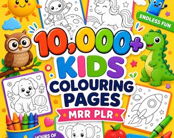 10,000+ Coloring Pages Mega Bundle PLR Kids & Adults