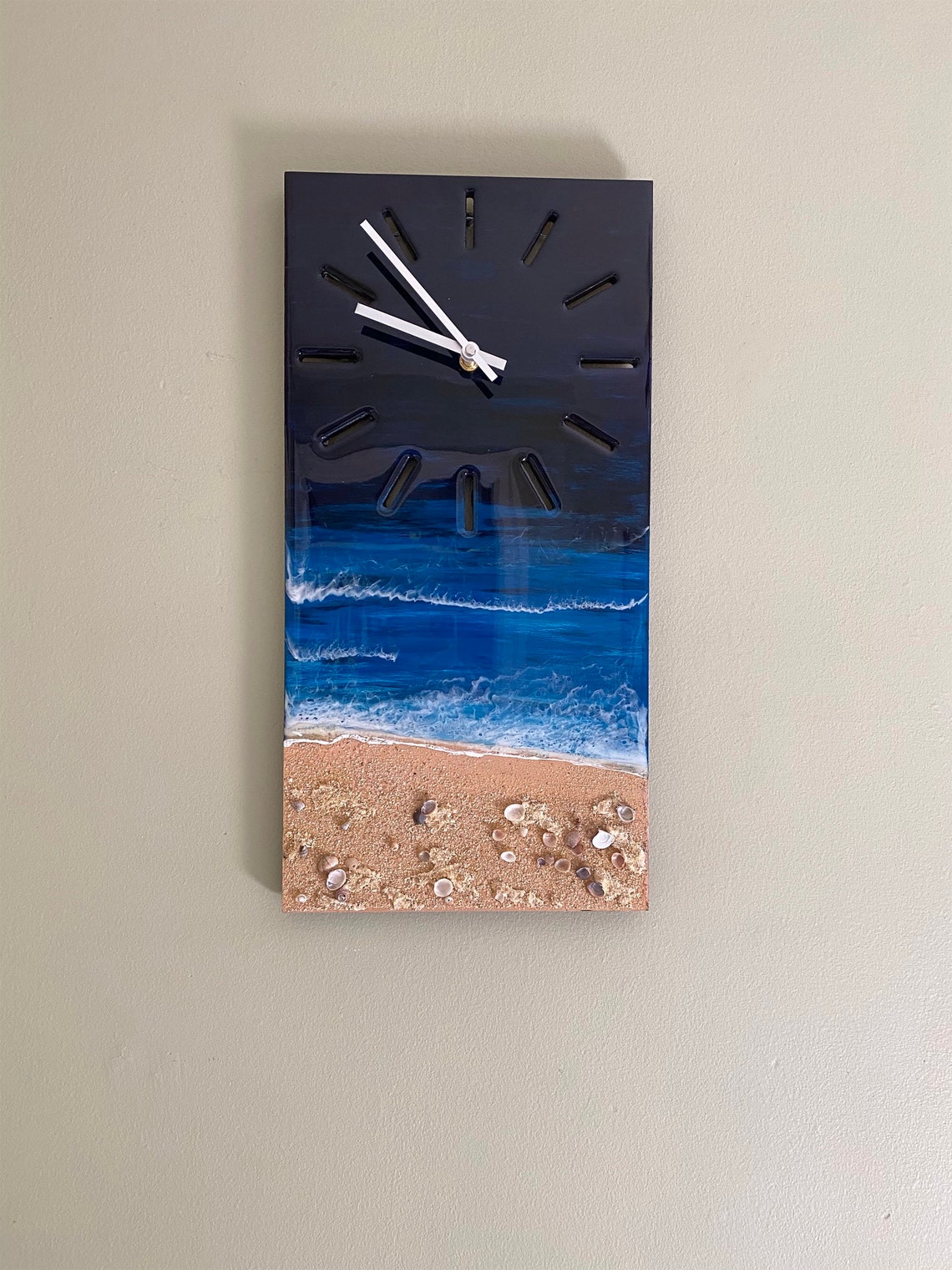 Beach clock coastal clock shore decorresin wall Etsy