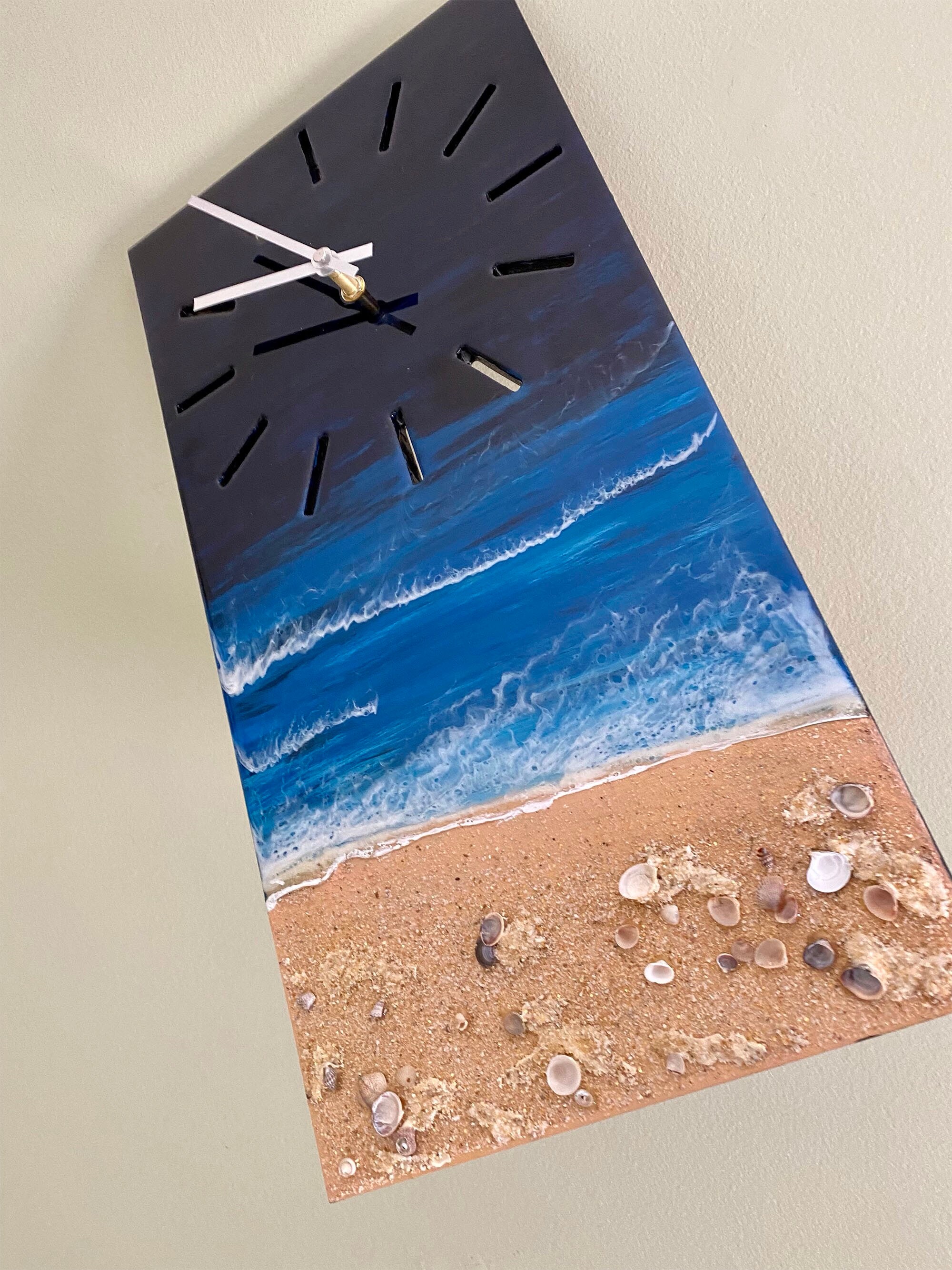 Beach clock coastal clock shore decorresin wall Etsy