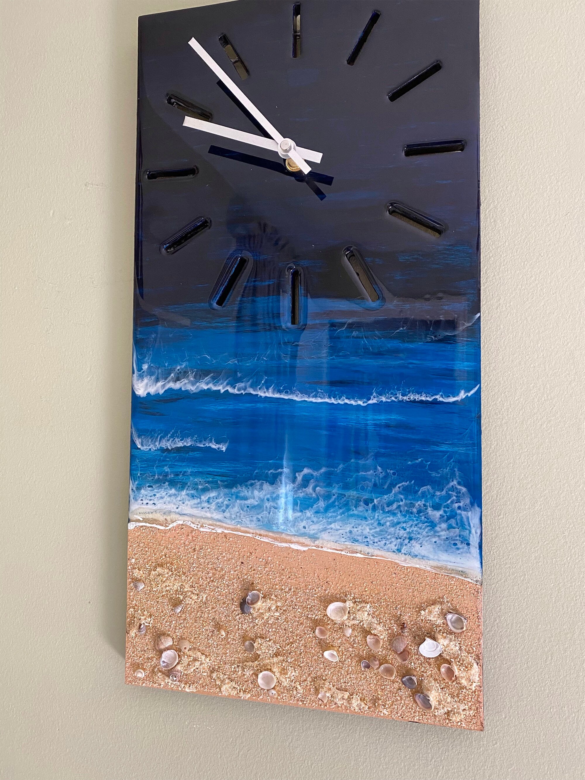 Beach clock coastal clock shore decorresin wall Etsy