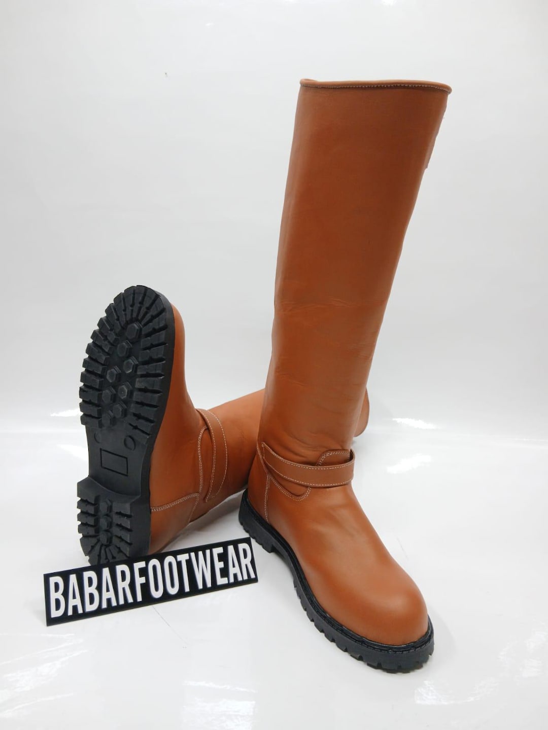 Handmade Tall Tan Leather Riding Boots Custom Winter Equestrian ...