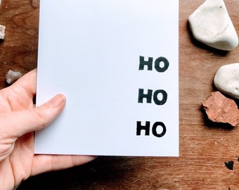 Ho Ho Ho- Christmas cards - Art print - Linocut printmaking