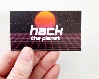 Hack the planet Sticker - Hackers movie nostalgia motto design- Waterproof Art Sticker