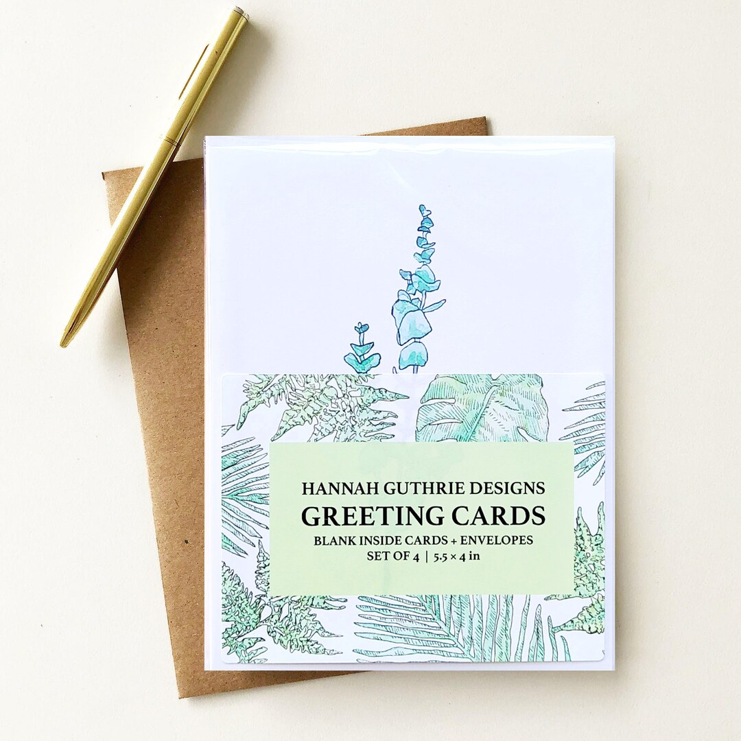 Greeting Card Pack of 4 - Any Occasion Blank on the Inside Greeting ...