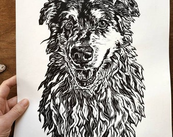 Pet Portrait - Custom made art portrait of your furry loved ones