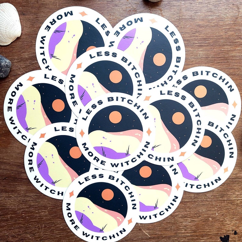 Less Bitchin More Witchin Sticker Earth Witch Inspiration | Etsy